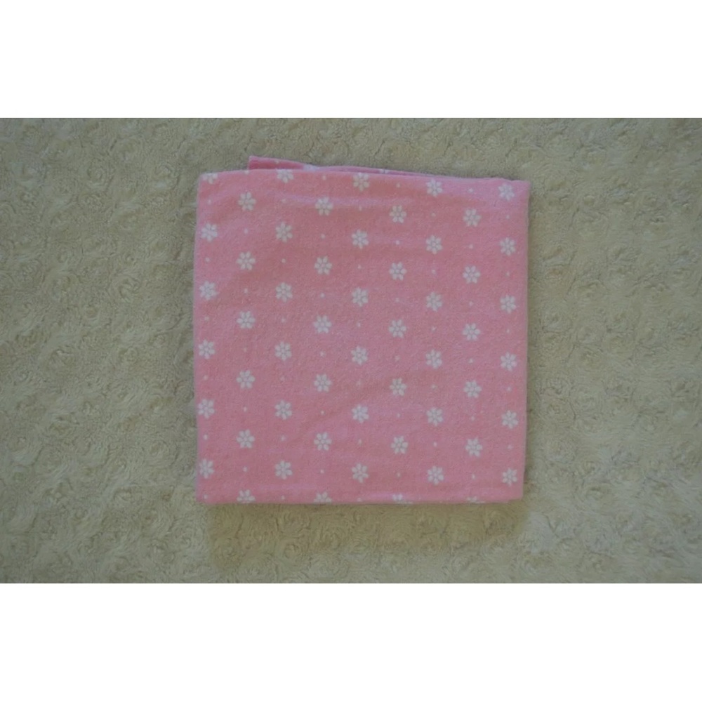Cuddle Time Pink White Floral Baby Blanket Flannel Receiving Polka Dot Flower